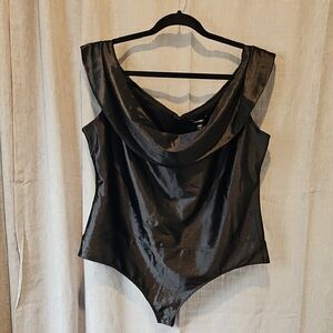 Express Black Scoop Neck Bodysuit Top